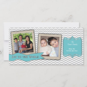 Trendy Zigzag Holiday Photo Card