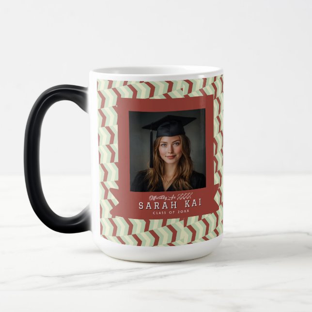 Trendy Zigzag Pattern Class Reunion Magic Mug (Left)