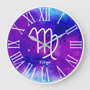 Trendy Zodiac Nebula Virgo Symbol Large Clock