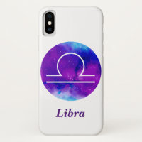 Trendy Zodiac Sign Libra Purple Nebula