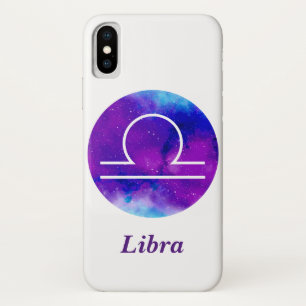 Trendy Zodiac Sign Libra Purple Nebula Case-Mate iPhone Case