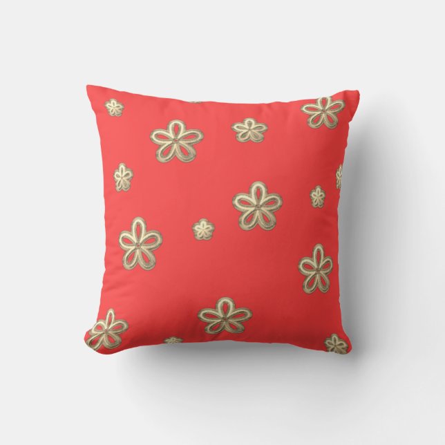 Trent Colour Coral Throw Pillow (Front)