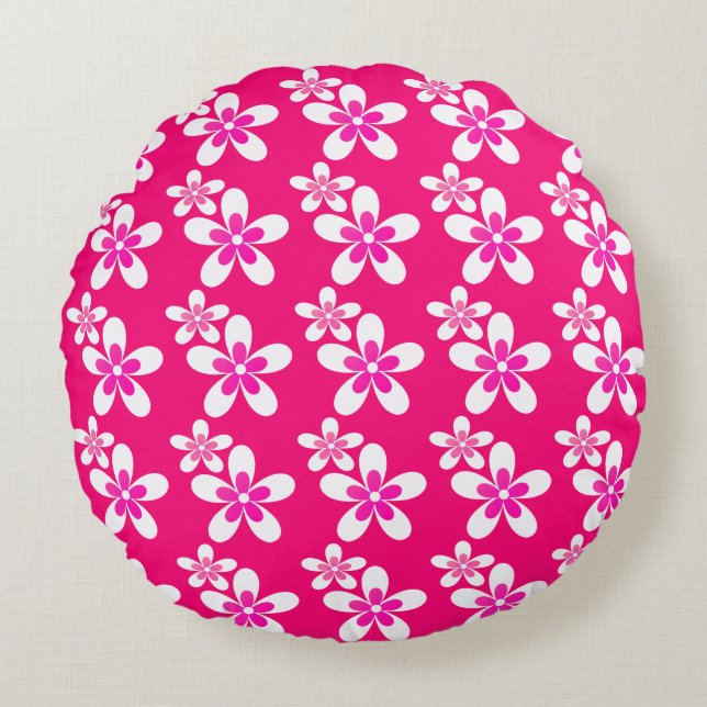 Trent Colour pink ,rose, Round Pillow (Front)