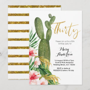 Trente 30e anniversaire Invitation cactus fiesta