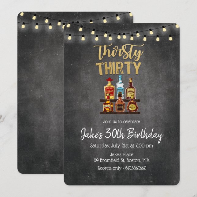 Trente Anniversaire Invitation (Devant / Derrière)