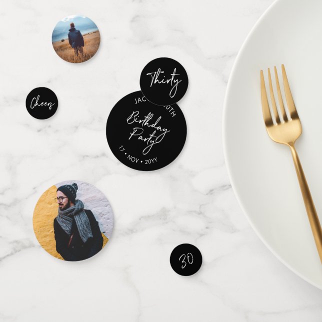 Trente | Confettis de table photo de 30e anniversa (Groupe)