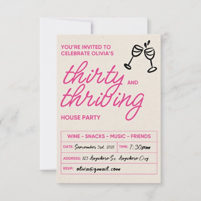 Trente et prospère 30e anniversaire Invitation (Devant)