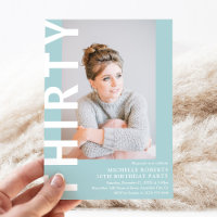 TRENTE Photo moderne 30e anniversaire Invitation d