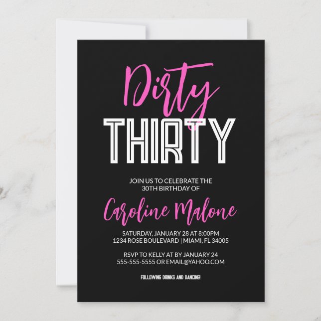 Trente-trente 30e anniversaire Invitation (Devant)