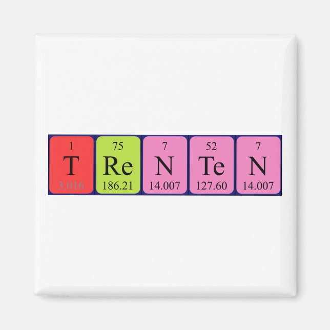 Trenten periodic table name magnet (Front)