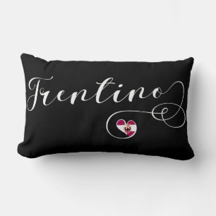 Trentino Heart Flag, Province of Trento, Italy Lumbar Pillow