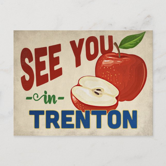 Trenton New Jersey Apple - Vintage Travel Postcard (Front)