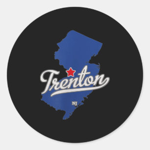 Trenton New Jersey Nj Map  Classic Round Sticker