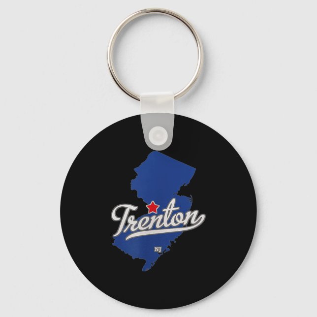 Trenton New Jersey Nj Map  Keychain (Front)