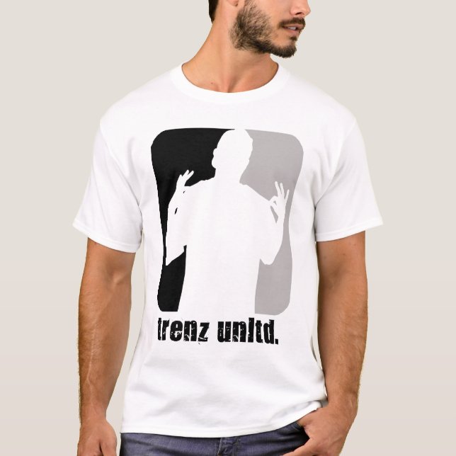 Trenz Unltd. - Black & Grey Logo White T T-Shirt (Front)