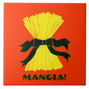 Trépied de carreau de céramique de Mangia Italiana