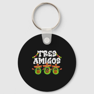 Tres amigos avocados guac cinco de mayo fiesta keychain