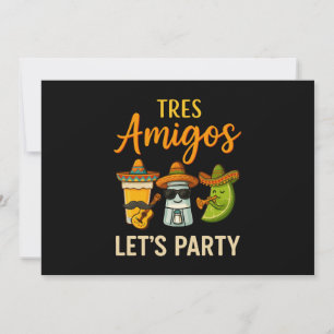 Tres Amigos Tequila Salt Lime Cinco De Mayo Invitation