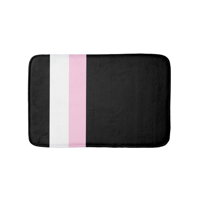 Très Chic Black Stripes Bath Mat (Front)