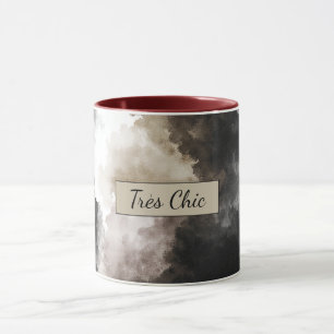 Très Chic Champagne Black White Abstract Mug