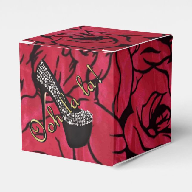 Tres Chic Rouge Fleurs Favor Box (Front Side)