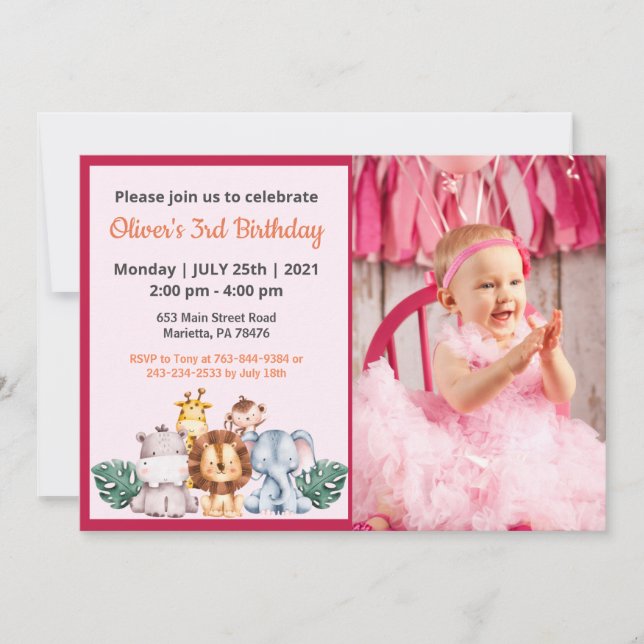 Très drôle | Filles Photo Invitation Anniversaire (Devant)