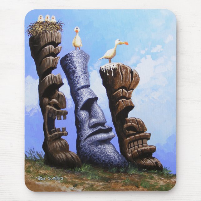 "Tres Hombres Tikis" Mouse Pad (Front)