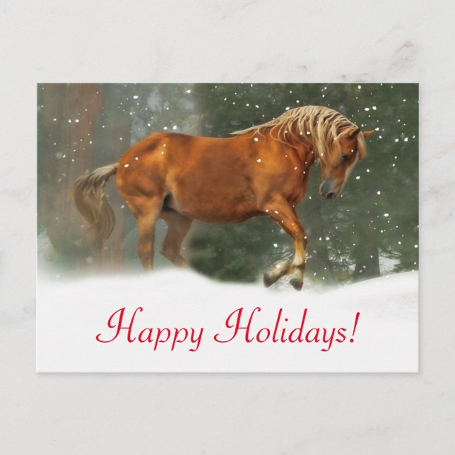 Très joli cheval dans la carte postale des Fêtes d (Devant)