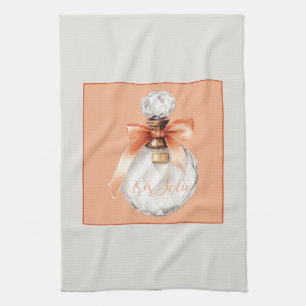 Très Jolie (very pretty) Perfume Bottle Ribbon Kitchen Towel