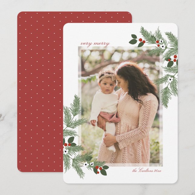 Très Joyeux Carte photo de Noël (Devant / Derrière)