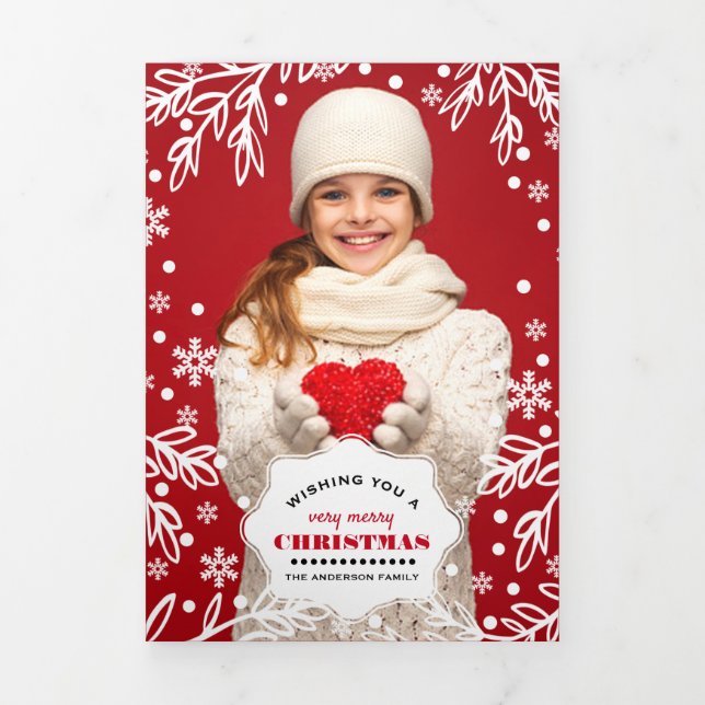Très Joyeux Noël. Cartes Multiphoto Tri-Fold (Page de couverture)