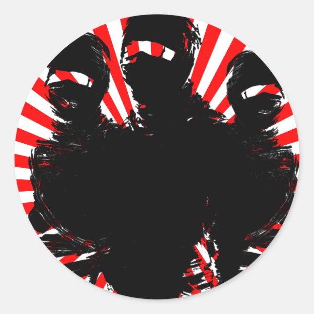 tres ninjas. classic round sticker (Front)