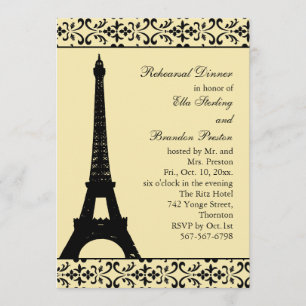 Tres Paris Rehearsal Dinner (yellow) Invitation