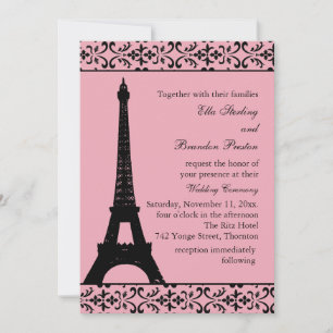 Tres Paris Wedding Invitation (pink)