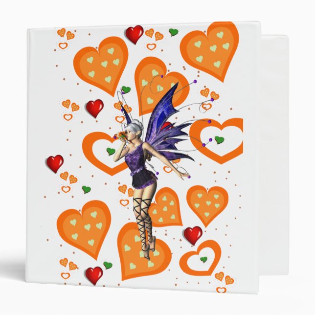Très Signature Classeur Fairy Orange Coeurs (Devant/Intérieur)