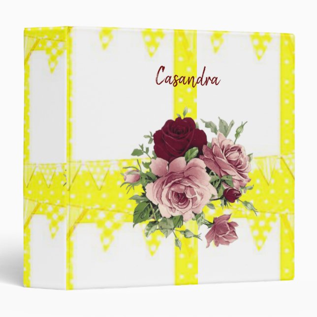 Très Signature Classeur Fleurs Bourgogne (Devant/Côté)