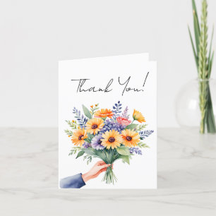 Très simple merci aquarelle bouquet de fleurs