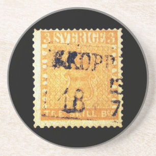 Treskilling Yellow of Sweden Sverige 3 Cent Stamp Coaster