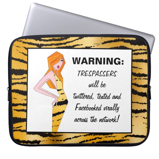 TRESPASSERS Will Be Twittered, Texted & Facebooked Laptop Sleeve (Front)