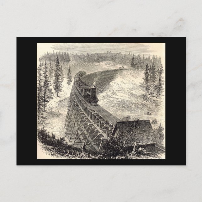 Trestle Bridge on the Pacific Railway Postcard (Front)
