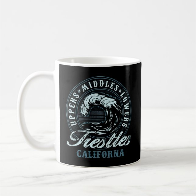 Trestles Wave Circle Beach Coffee Mug (Left)
