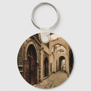 Tresure Street, Tunis, Tunisia classic Photochrom Keychain
