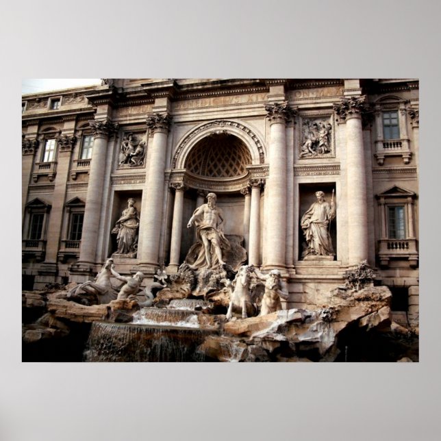 Trevi Fontaine Rome Italie Poster de voyage (Devant)