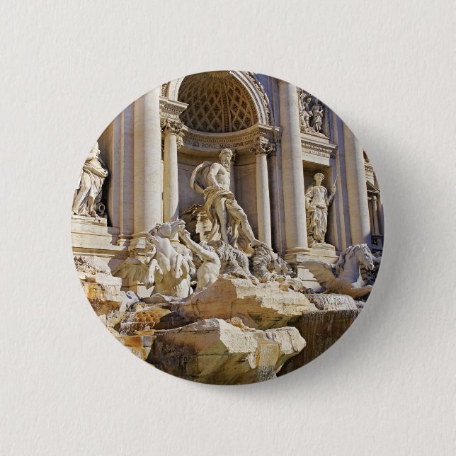 Trevi fountain 2 inch round button (Front)