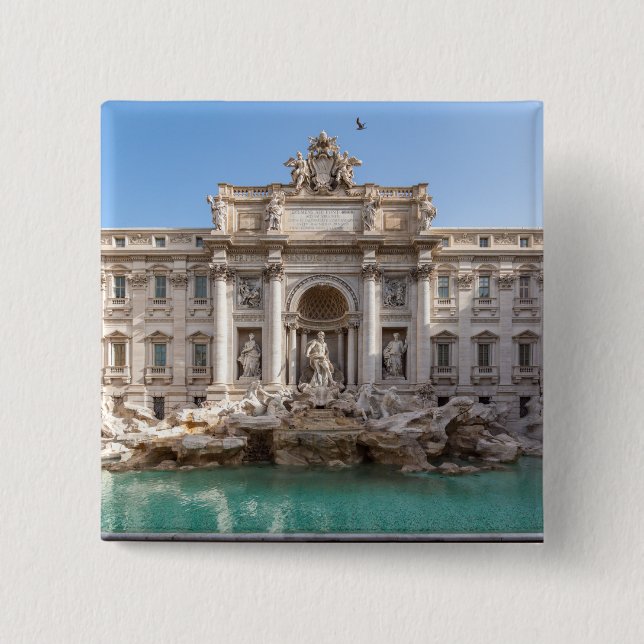 Trevi Fountain at early morning - Rome, Italy 2 Inch Square Button (Front)