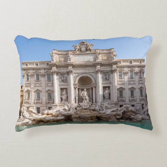 Trevi Fountain at early morning - Rome, Italy Accent Pillow (Front)