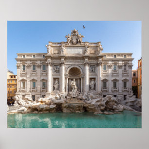 Trevi Fountain at early morning - Rome, Italy Poster