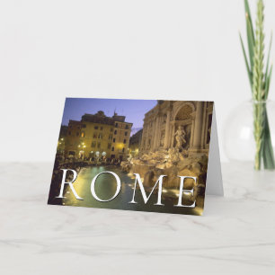 Trevi Fountain at Night   Rome, Italy   Birthday Card