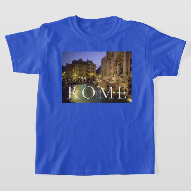 Trevi Fountain at Night | Rome, Lazio, Italy T-Shirt (Laydown)