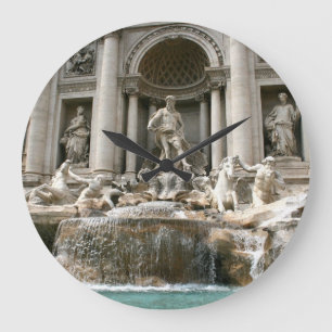 Trevi Fountain (Fontana di Trevi) -Rome Large Clock